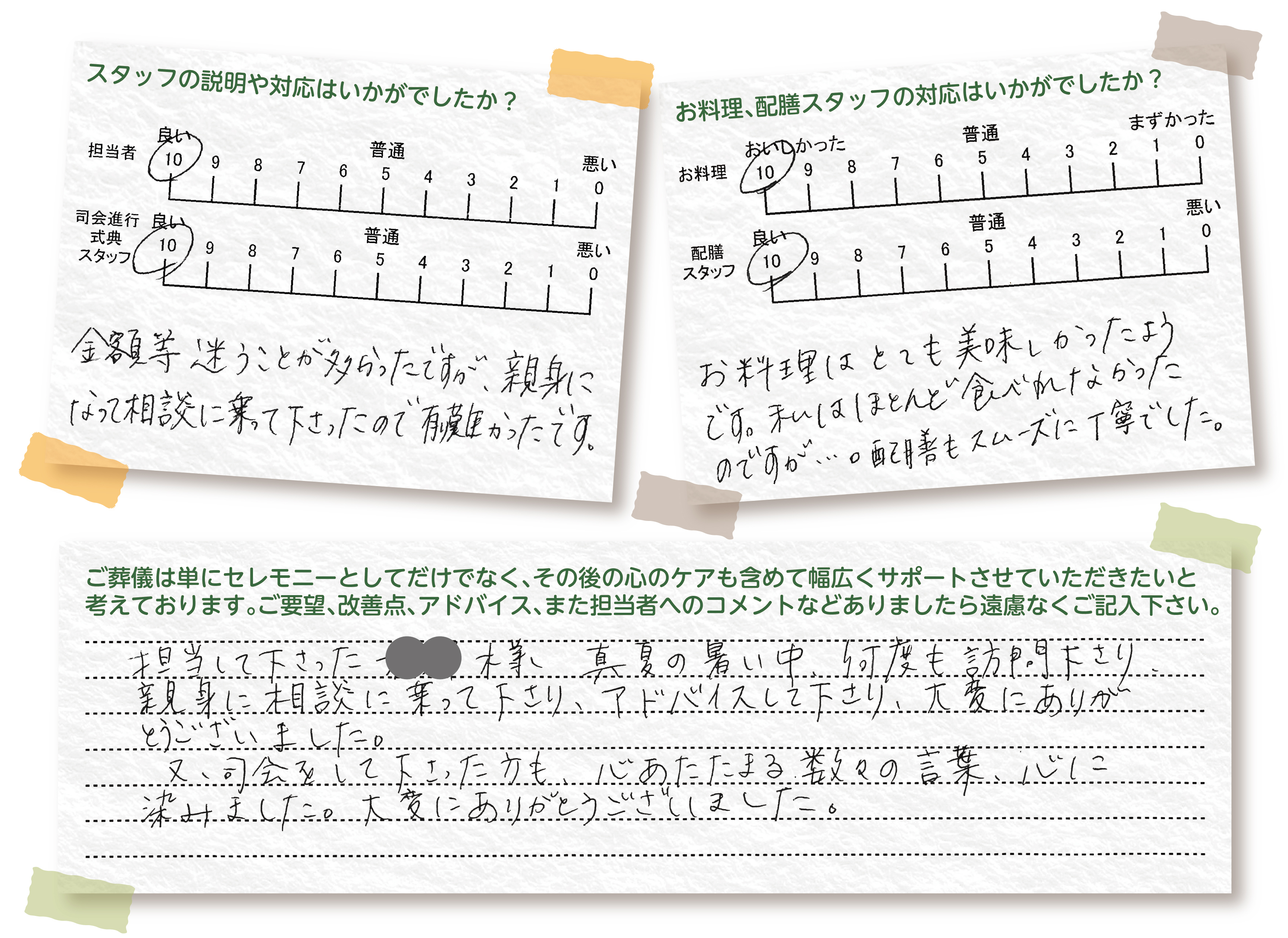 椿中央会館 お葬式 お客様の声